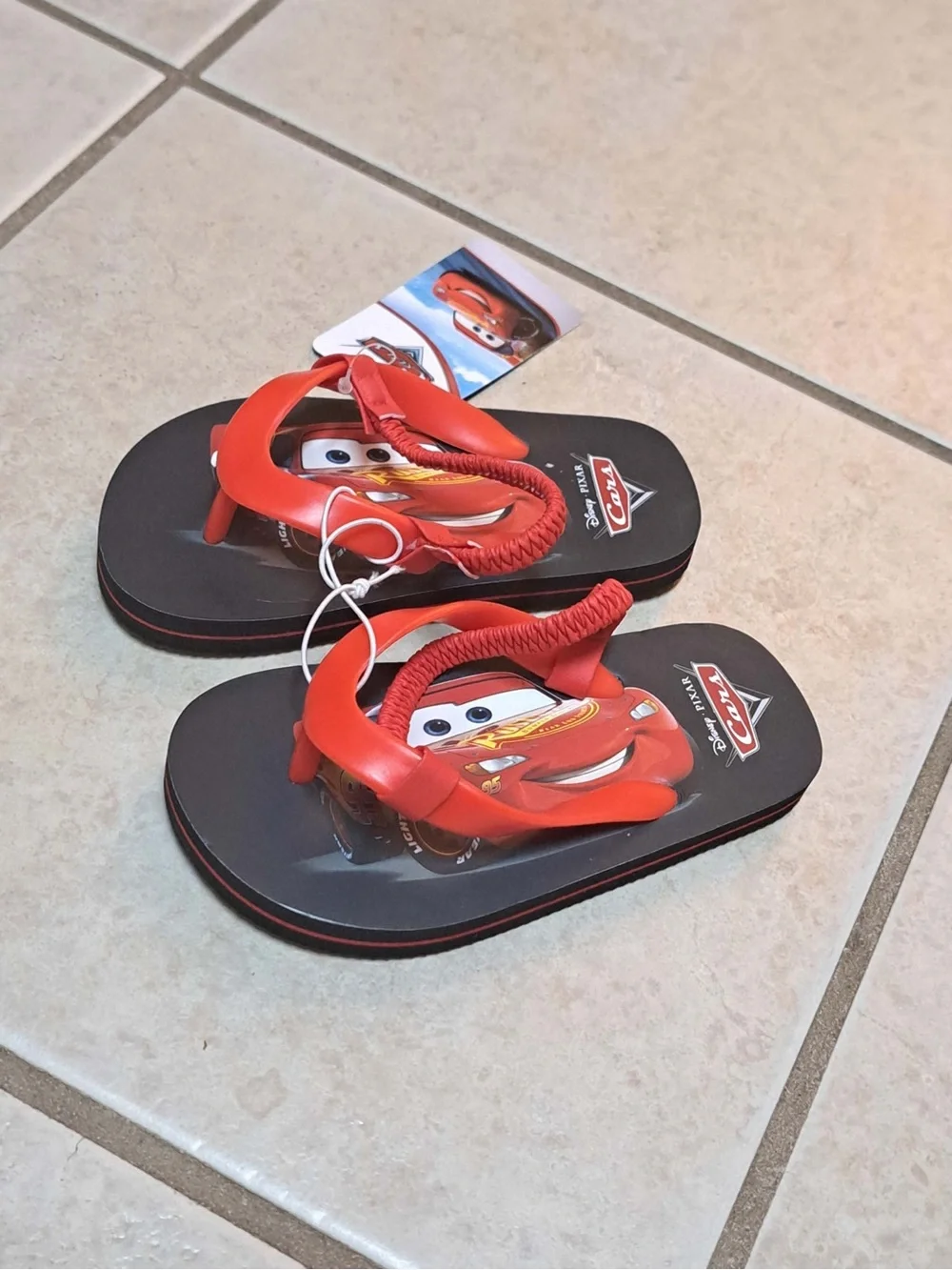 Disney Pixar Cars Lightning McQueen Toddler Flip-Flops - Toddle Kids Size 7C/8C